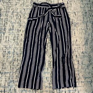 Cynthia Rowley navy and white striped pants